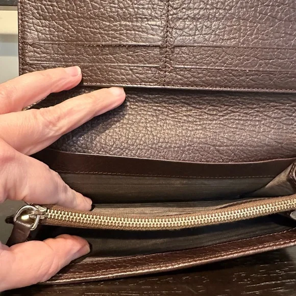 Celine Companion Triumph Vintage Brown Embossed Leather Wallet - Picture 12 of 14